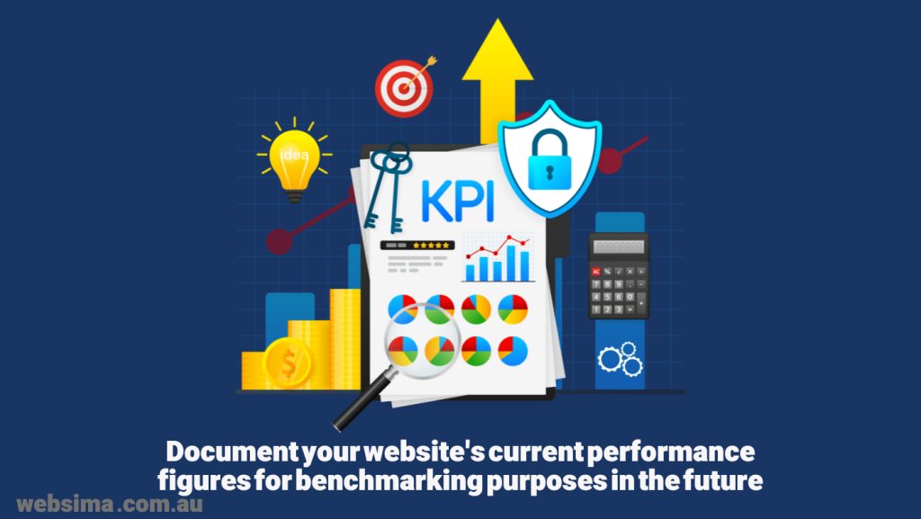 your website current metrics must be measured and document for future benchmarking