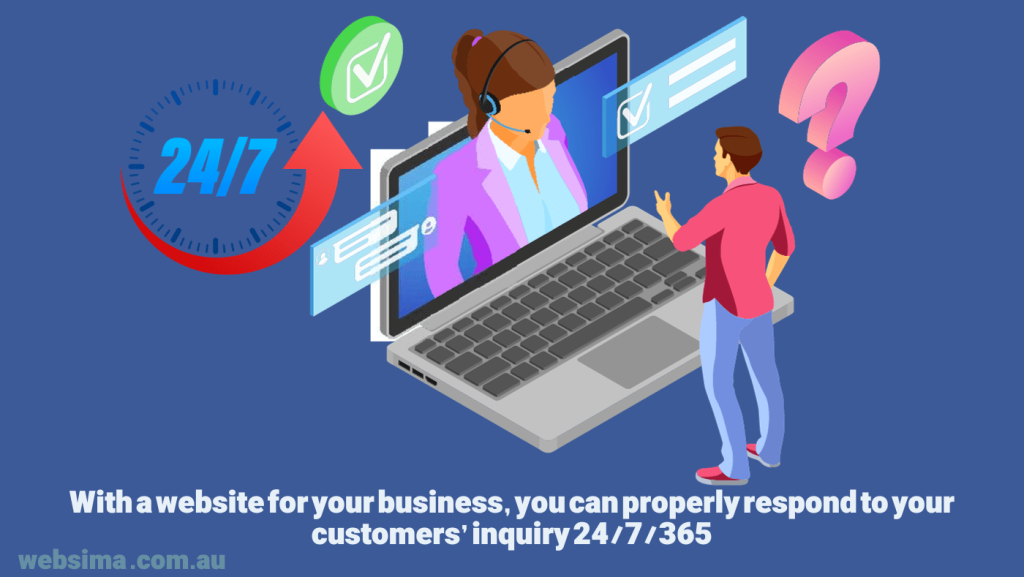 a website improves customer service and makes you available to respond to customers 24/7